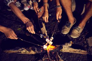 Marshmallow over fire